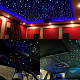 16W Twinkle Starlight Headliner Kit - RGBW Fiber Optic Star Ceiling Light for Car & Home - Bluetooth App, Remote & Music Control