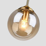 Nordic LED Glass Ball Pendant Lamp Home Indoor Decors Hanging Chandeliers Lighting Dining Room Restaurant Smoke Gray Suspension