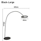 Modern Ring Design Floor Lamp Dimmable for Living Room Coffee Tables Bedroom Sofa Office Standing Home Decor Lighting Fixture