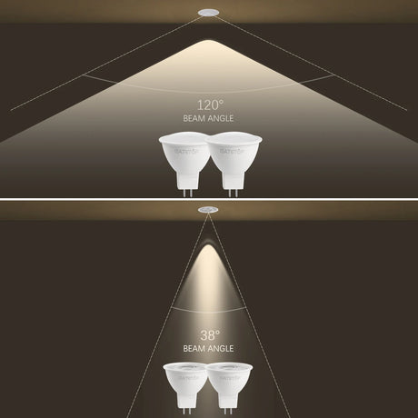 LED Spotlight MR16 12PCS GU5.3 Low Voltage AC/DC12V-24V  3-7W 120/38 Degree Warm White Light No Flicker for Home and Office
