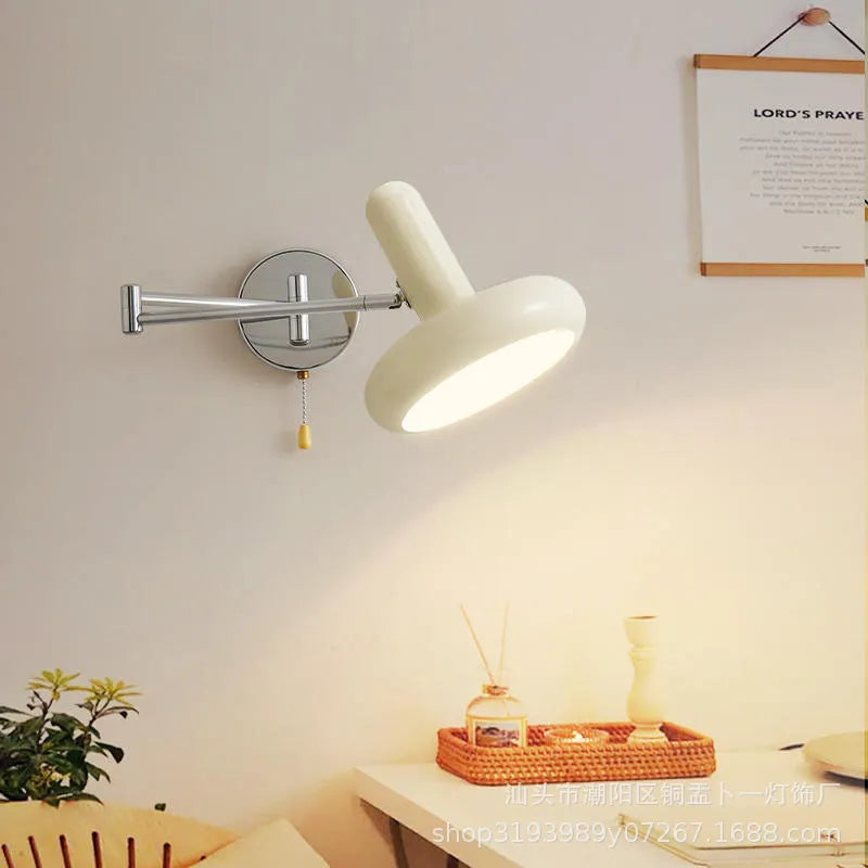 Rocker Arm Wall Lamp Bedroom Bedside Lamp Living Room Wall Lamp Nordic Creative Retractable Study Reading Lamp Wall Lamp