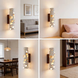 Mid-Century Translucent Stone LED Wall Lamp - Retro Architectural Accent Sconce Light Fixture for Bedroom Bedside, Living Room Background & Corridor