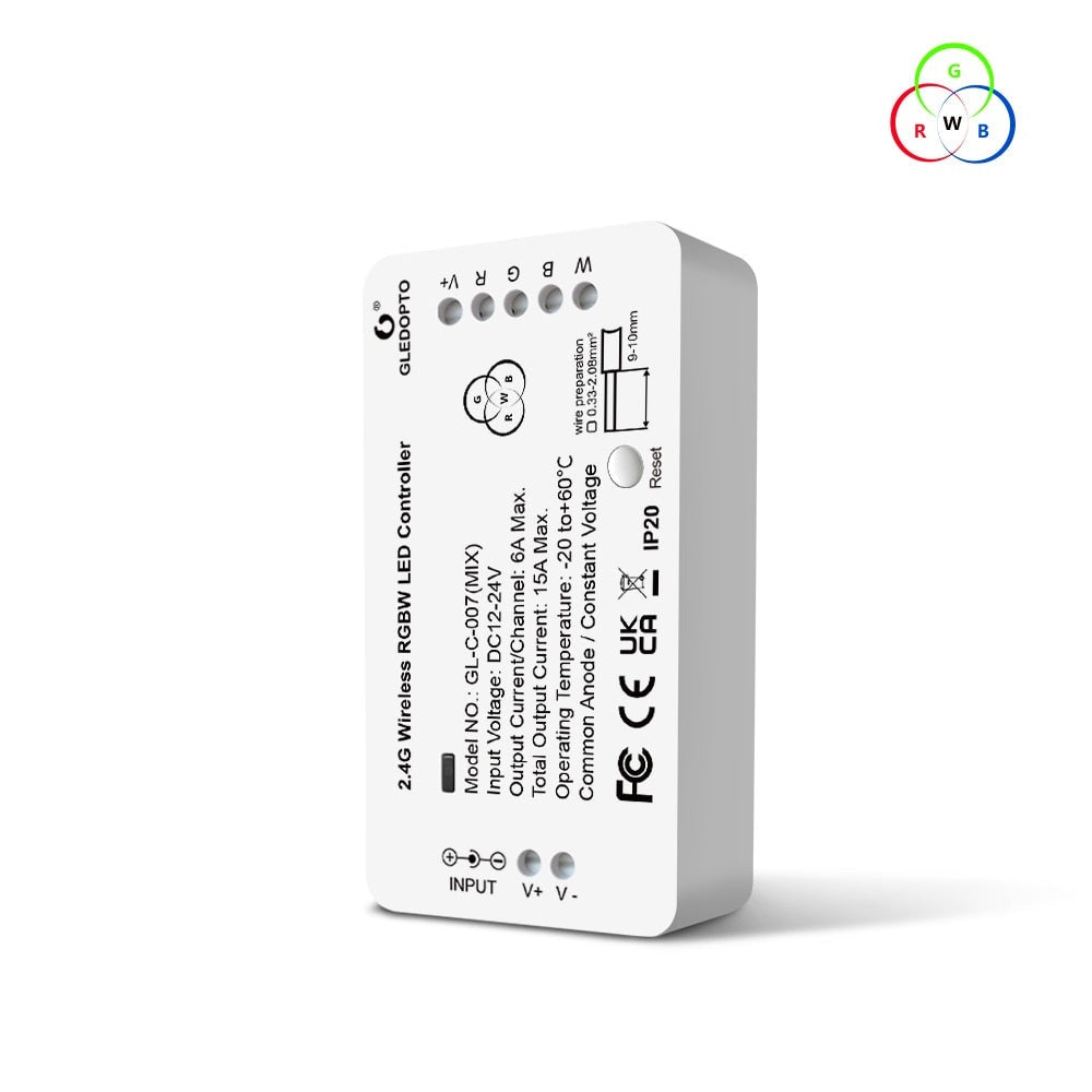  DC12-24V RGB+CCT RGBW WWCW ZigBee Smart LED Strip Controller Voice Control Work with Echo Plus SmartThings