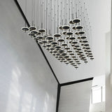 Pendant Lights for Living Room Design Led Modern Black Iron Art Circular Chandelier for Hotel Customized Large Chandeliers