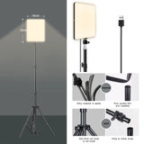 LED Video Light Kit with Tripod - Portable Conference & Photography Lighting Studio Lamp
