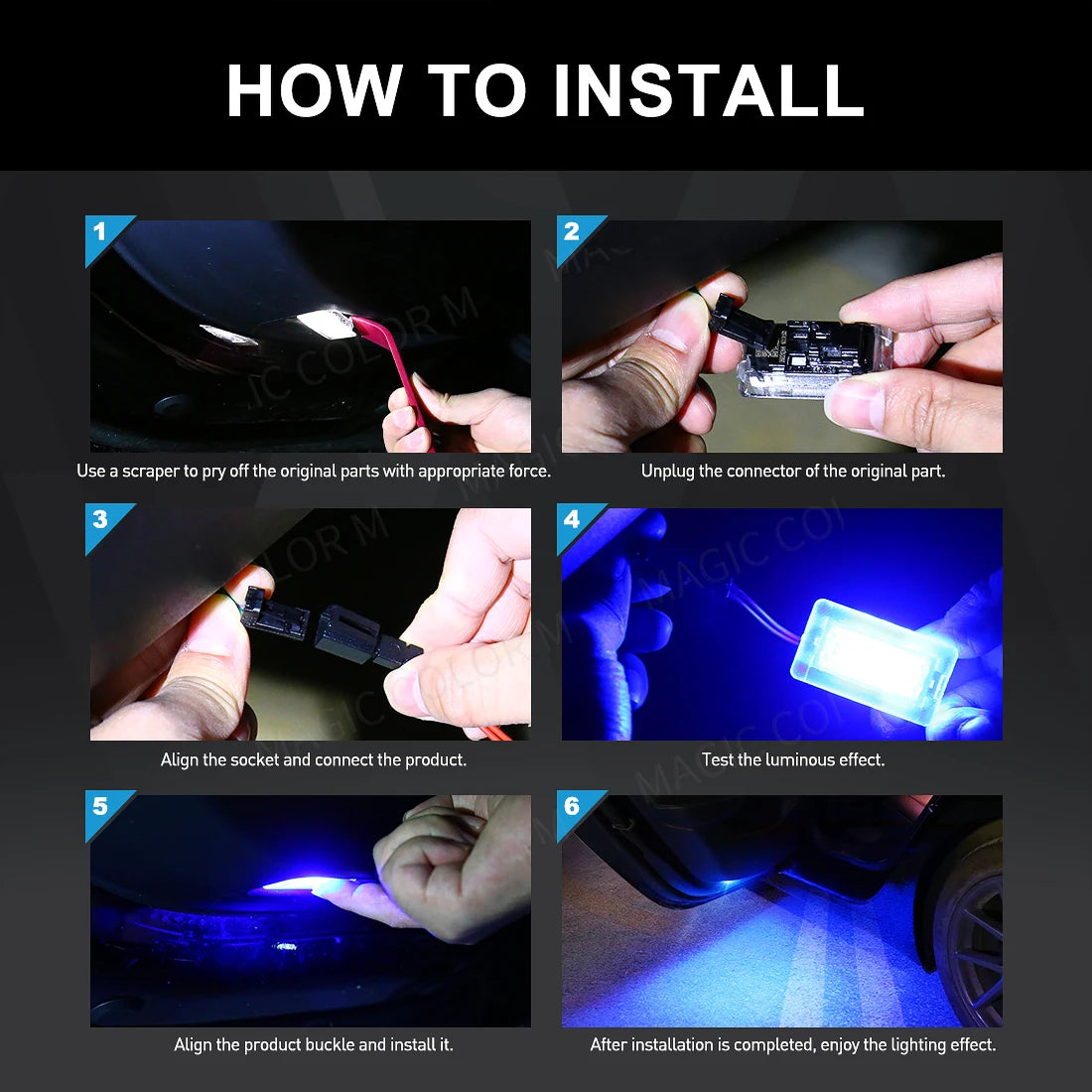 RGB APP Footwell Lights For Tesla Model 3 Y S X LED Atmosphere Interior Floor Door Puddle Trunk Decorative Lamps Car Accessories