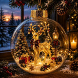 Glowing Lighted Christmas Ball Ornament Glass Hanging Pendant for Christmas Tree Holiday Home Party Decoration Christmas Party