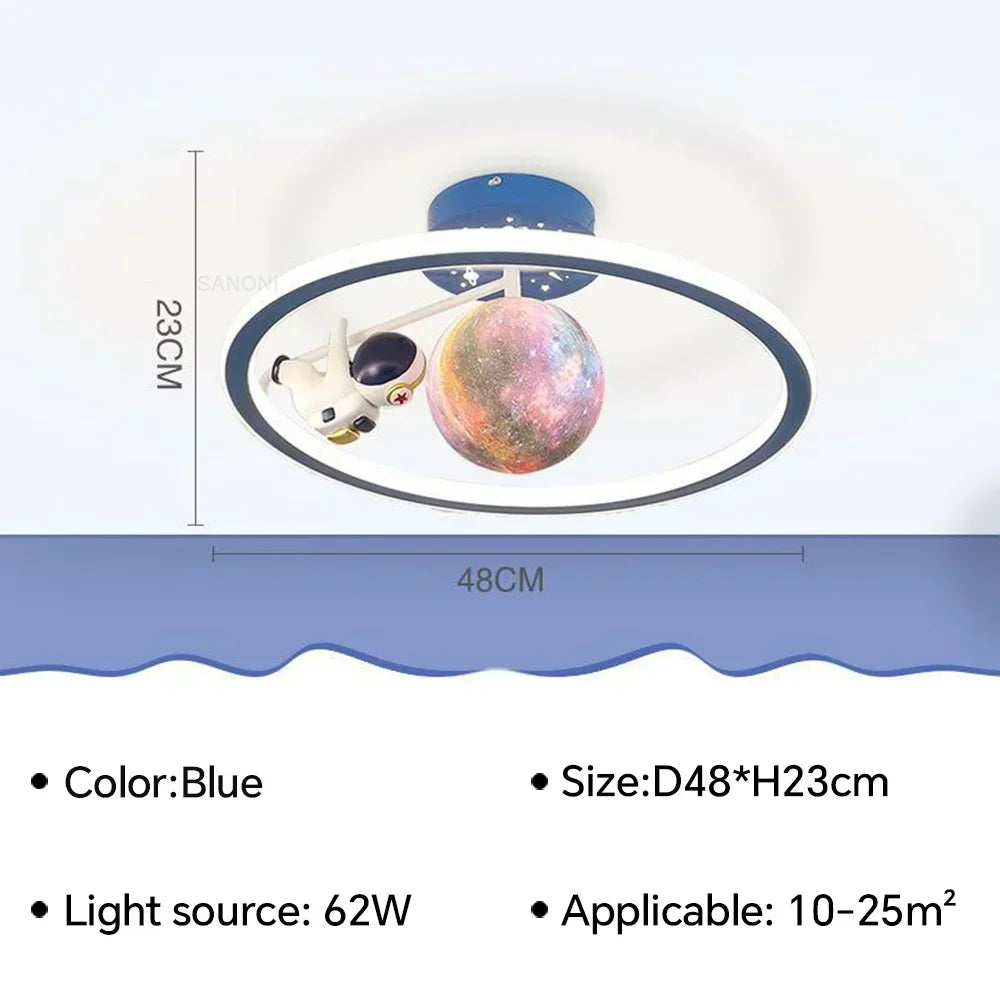 Modern Planet LED Ceiling Lights Lovely Crown Star Chandelier for Living Dining Room Kid's Bedroom Home Decoration Lamps Lustre