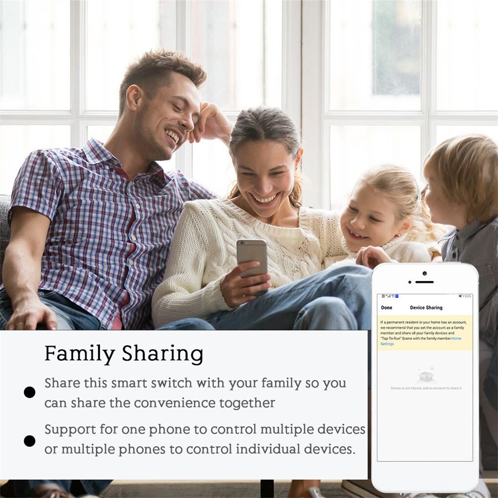 Ceiling Fan Smart Switch WiFi Fan Controller Phone App Voice Remote Control Plastic Switch EU