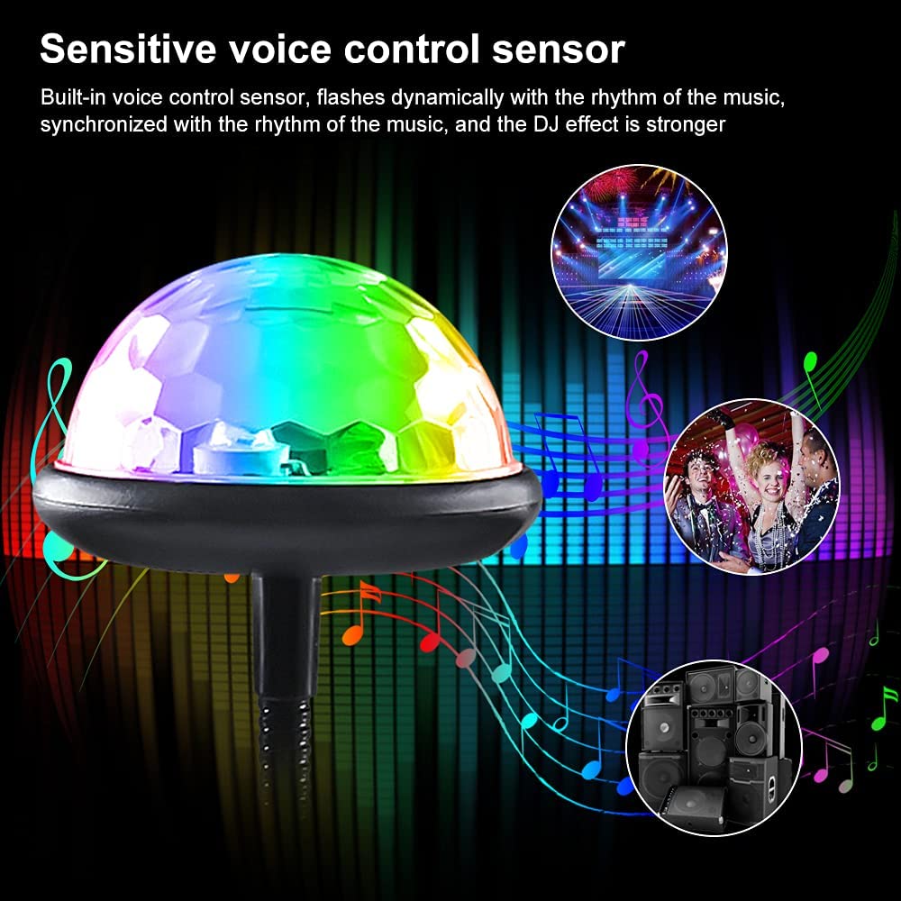 E2 Dj Lighting Sound Party Auto USB Disco Ball Lights RGB Multi Color Car Atmosphere Room Decorations Lamp Magic Strobe Lights