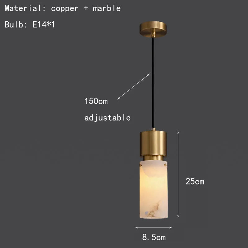 Natural Marble Chandelier Brass E14 Bulb For Bedroom Dining Room Shop Bar Stone Dropshipping Gold Black Cord Adjustable