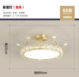 Crown Ceiling Lamp Star Light Children's Princess Room Crystal Flower Bedroom Light Light Luxury Lamp in the Living Room