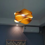 Natural Wood Skin Pendant Lamp - Southeast Asian Style Hanging Light for Bedroom