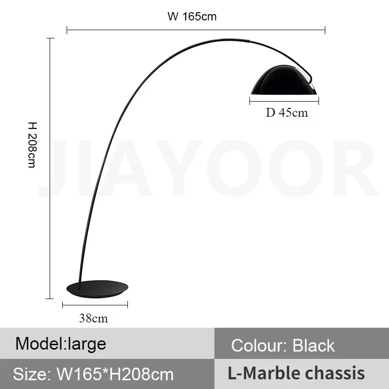 Nordic Light Luxury Fishing Rod LED Floor Lamp - Modern Vertical Arc Standing Light Fixture for Living Room Sofa & Bedroom Bedside