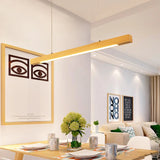 Nordic Solid Wooden Pendant Lights LED Wood Pendant Lamps for Dining Living Room Kitchen hanging chandelier Shop Long Strip Lamp