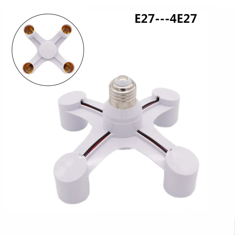 E27 to E27 Splitter Adapter Socket (3-in-1 / 4-in-1 / 5-in-1) - Multi-Bulb Base Lamp Holder Converter