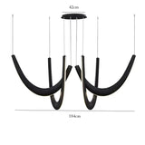 Modern U-shaped Wooden LED Pendant Lights Indoor Hanging Lamp Living Sitting Room Lobby Kitchen Island Dining Living Room Office