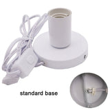 Anti-Slip Metal Desktop Lamp Base 180cm Cord E27 E26 Base Holder with on/off Switch, EU AU BS US Plug Screw Base for Table Lamp