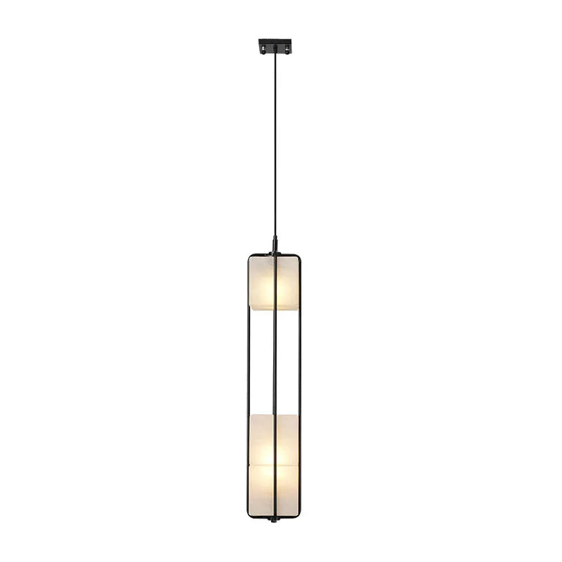 Indoor Art Deco Chandelier White Glass Gold Black Metal For Hotel Hall Dining Room Kitchen Bar Hanging Lamp