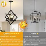 Modern Pendant Lights Kitchen Island, 4Light Matte Black Farmhouse Pendant Light Fixtures, Industrial Hanging Pendant Lights Fix