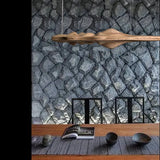 Wabi Sabi Wood Sculptural Mountain Shape Design Minimalist Artistic Dining Room Kitchen Island Interior Decor Home Pendant Lamp
