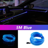 5M Car Interior LED Strip Light - Neon EL Wiring Decorative Lamp for Auto