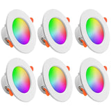 Tuya Smart WiFi 10W RGBCW LED Recessed Downlight (2700K-6500K) - App Dimmable Color-Changing & Tunable White Ceiling Spotlight Compatible with Alexa & Google Home