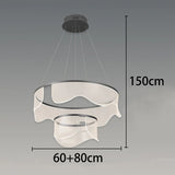 Medieval Bauhaus Luxury Fiberglass Paper Scarf Shape Wedge LED Pendant Light Lustre Lamps for Living Room Decoration Chandeliers