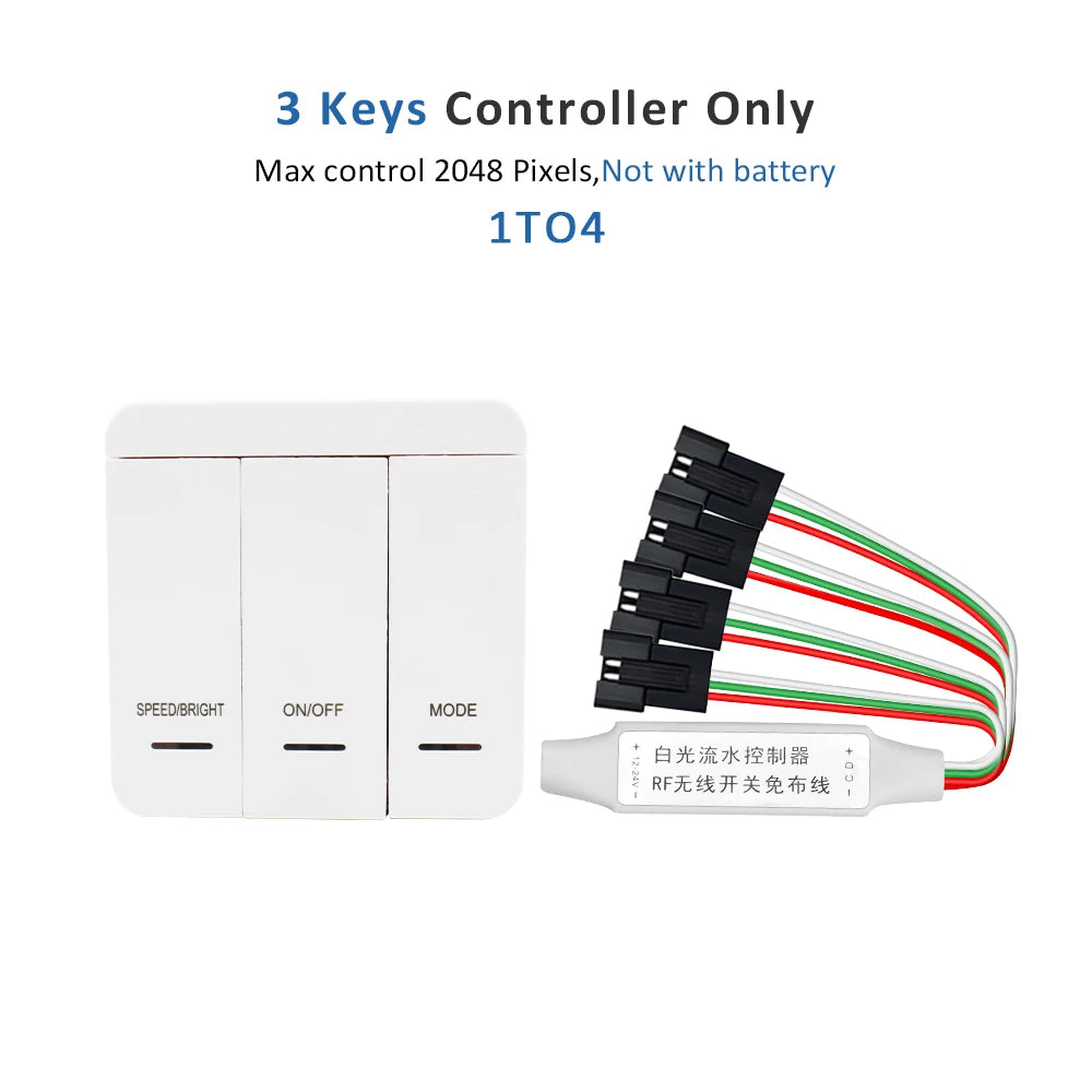 Touch Control Running Water LED Tape Driver - WS2811 Controller with 5M Extension