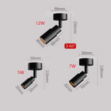 Dimmable Rotating LED Downlights Surface Mounted Adjustable Focus 3°-60° AC85-265V 5W 7W 12W Ceiling Lamp Spot Light