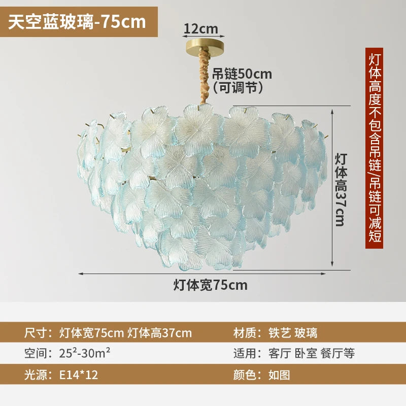 French Luxury Crystal Living Room Pendant Light Internet Famous Creative Shell Light Romantic Clover Pendant Light