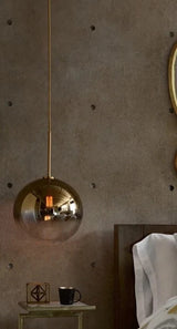 Gradient Glass Ball Design Lamp Pendant Lighting Transparent Round Droplight Edison Bubble Spherical Hanging Lights Bedroom