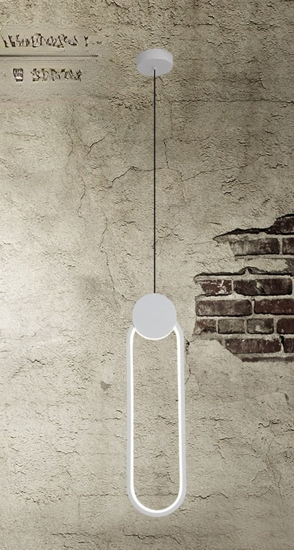 Modern LED Black White Circle Pendant Light Lighting for Bedside Bedroom Living Dining Room Study Hanging Lamp Indoor Decoration