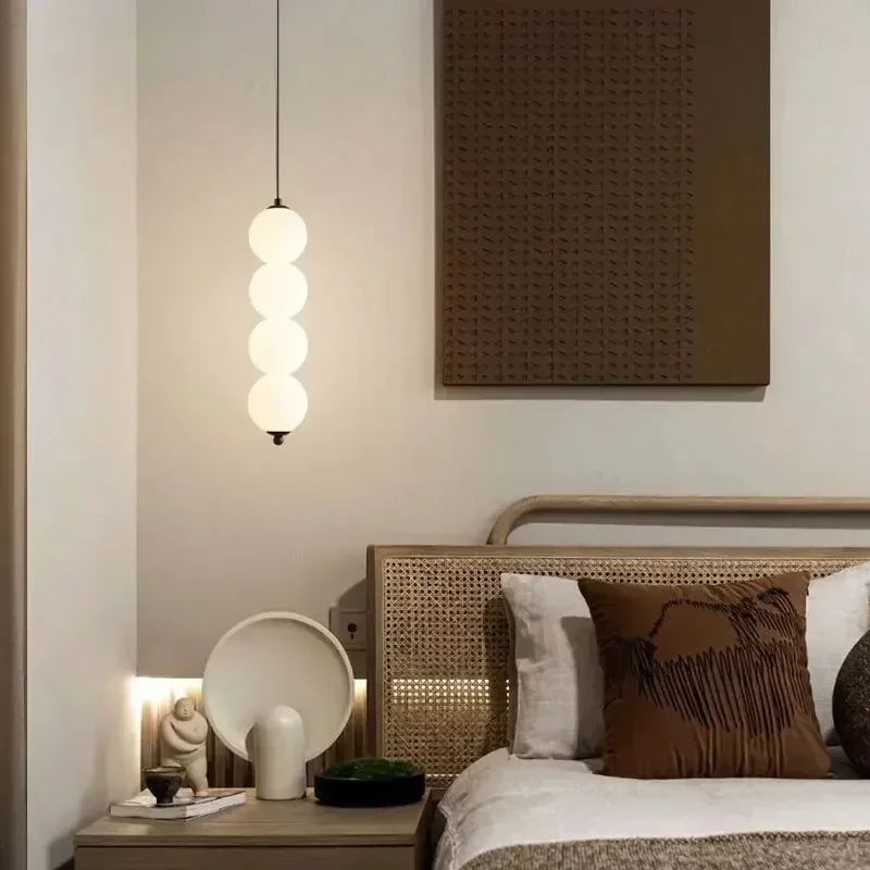 Bedroom Bedside LED Pendant Lights Ceiling Lamp for Living Dining Room Restaurant Indoor Lighting Decor PVC Ball Fixture Modern