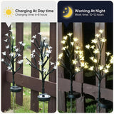 Solar Cherry Blossom Ground Lamps - Waterproof Outdoor LED Garden Flower Lights