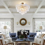 French Light Luxury Bedroom Magic Beans Transparent Glass Chandelier Spectacular Hotel Lobby Villa Living Room Home Decor LED