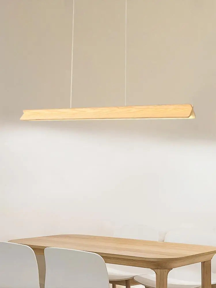 Nordic wood grain simple long dining table pendant lamp living room kitchen artistic luster home decoration lighting fixture