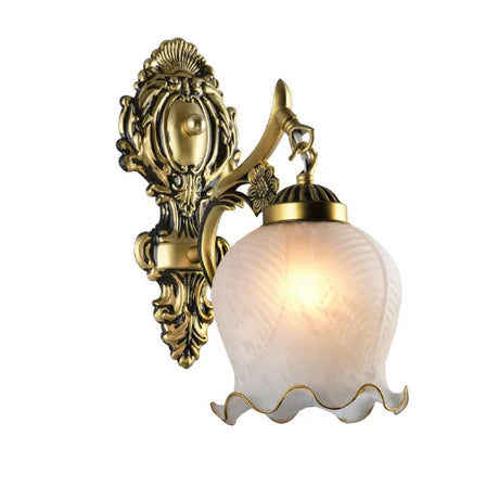 European Petal Wall Lamp Bedside Gold Single-Head TV Background Wall Lamp Bedroom Room Living Room Corridor Stair Light MJ1207