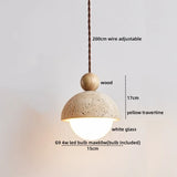 2026 New Cave Stone Pendant Light Bedroom Yellow Travertine LED Chandelier Living Dining Room Modern Hanging Lamp Decor Lighting