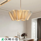 Wabi Sabi Chandelier Handmade Fabric LED Pendant Lights Vintage Living Room Study Clothes Shop Restaurant Designer Hanging Light