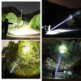 Super Bright Rechargeable LED Tactical Torch with Zoom USB Powerful XHP70.2 Flashlight Camp Lamp Using 18650 Or 26650 Battery