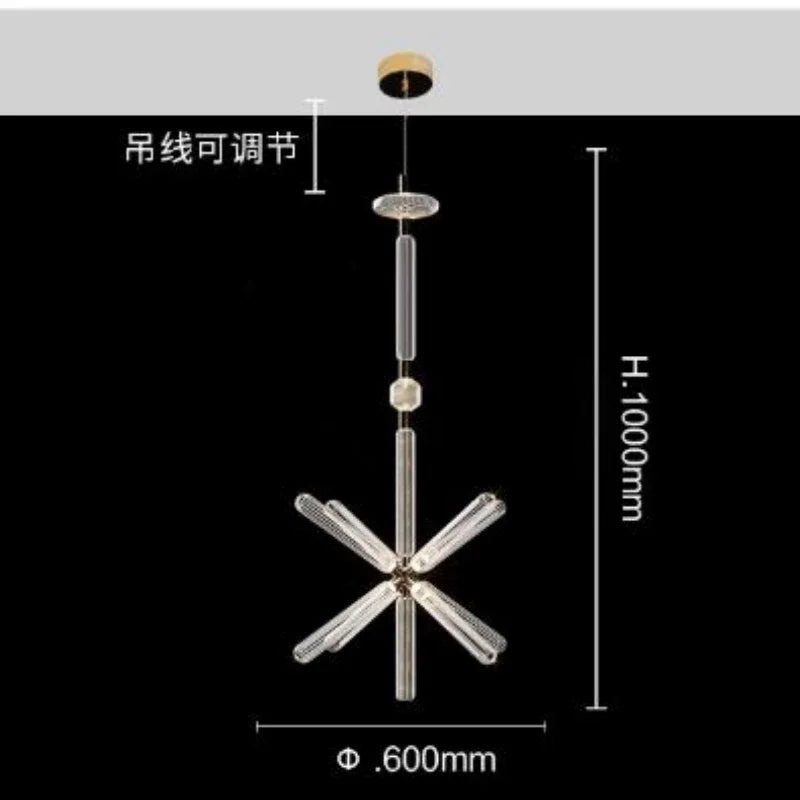 Nordic Luxury Art Glass Chandelier Creative Bar Villa Hotel Clubhouse Restaurant High End Pendant Lamp Home Decor Lighting