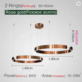 Modern Salon Design Ring Ceiling Chandelier Dining Room Pendant Lamp Bedroom Home LED Lighting Fixtures
