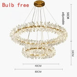 Modern Luxury Crystal LED Chandelier Lighting Nordic Firefly Ceiling Chandeliers For Living  Flower Ring Pendant Lamp