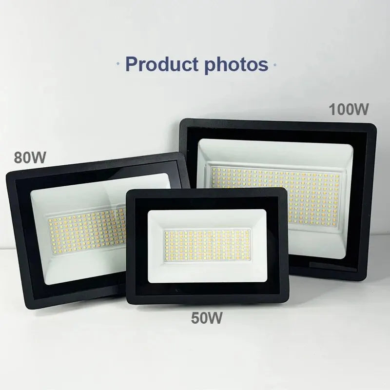Led Floodlight 100W 80W 50W Dip Key Switch Led Spotlights For IP65 Outdoor Cold Neutral Warm White For Courtyard Garden Lighting