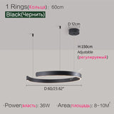 Nordic modern chandelier simple ring light led pendants round lamps
