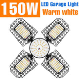 200W Deformable LED Garage Light (E26/E27) AC85-265V - Foldable High Bay Ceiling Lamp for Workshop, Warehouse & Basement