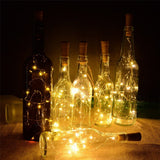 LED Wine Bottle Lights 2M 20LEDs Cork Shape Copper Wire Colorful Mini String Lights For Christmas Tree Wedding Party Decor Bottl