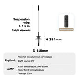 Modern Glass Pendant Light with Knob Switch - Bedside Hanging Night Light