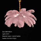 Nordic Ostrich Girl Ins Feather Art Living Room Chandelier Bedroom Indoor Hanging Lamp Pendant Lights Home Decor Ceiling Lamps